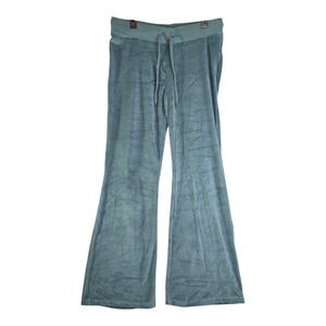 Aeropostale Teal Velour Flare Lounge Pants Womens XL Drawstring Bell Bottoms Y2K